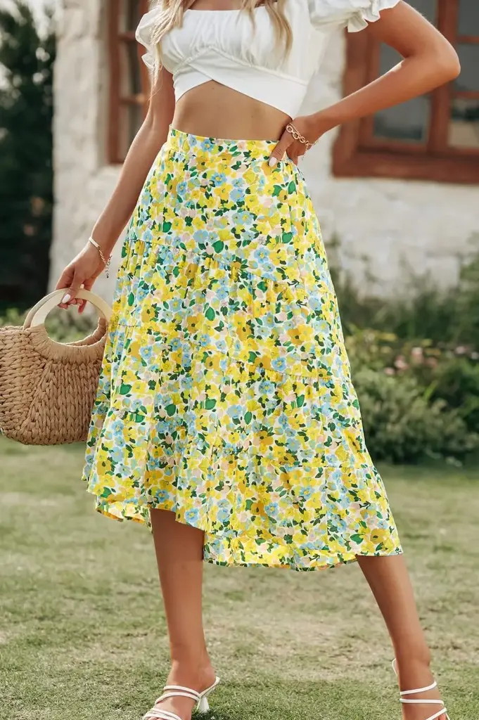 Floral Yellow Skirt