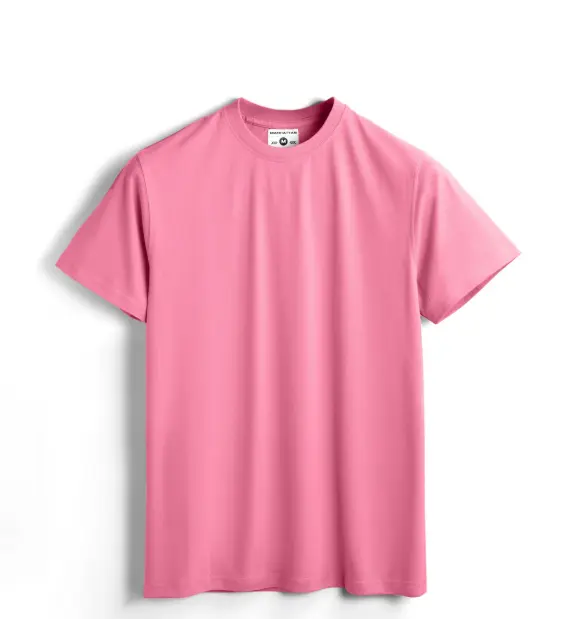 Plain Regular fit Pink Tshirt