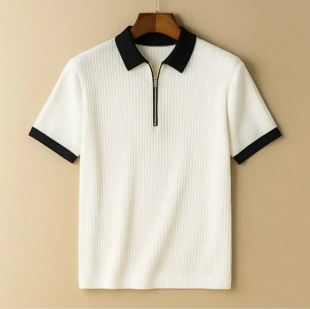 Polo neck Zipped Tee foe men