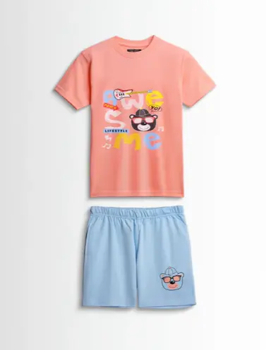 Kids Boys Set Orange / Sky Blue